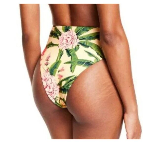 Agua Bendita × Target Womens Peony Botanical Print Bikini Bottom Green Small - Picture 2 of 4
